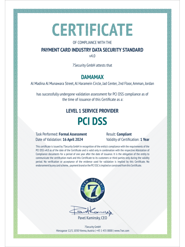 PCI DSS Level 1 Service Provider